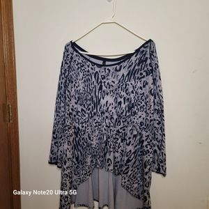 3x Melissa McCarthy blue leopard print.